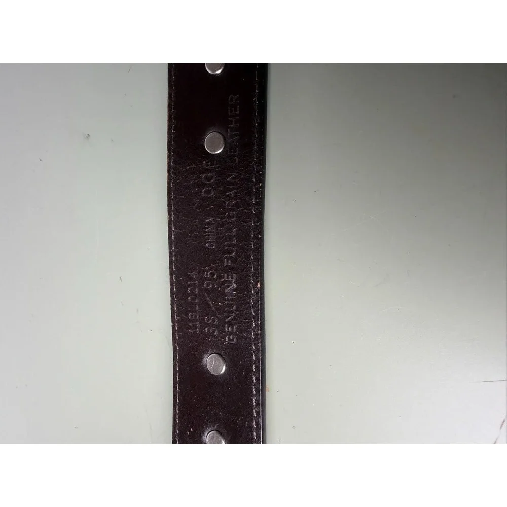 Bill Adler Studio Leather Western Concho Belt Brown Engraved Buckle Size 38